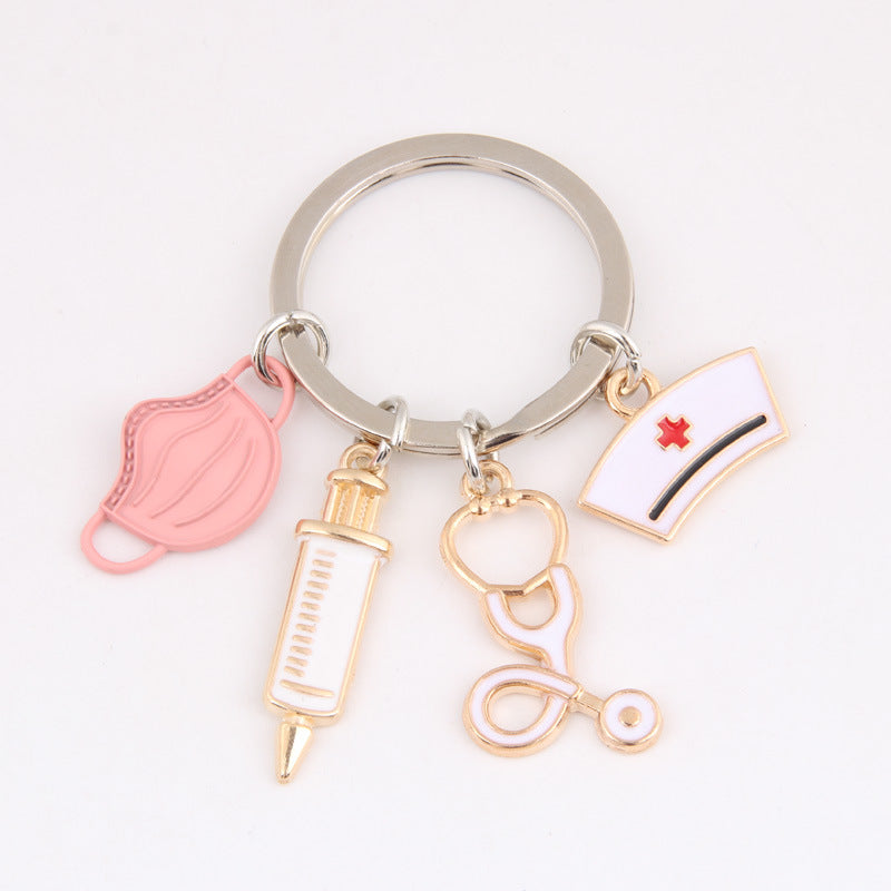 Nurse Medical Keychain - Mask,Syringe & Stethoscope Charms