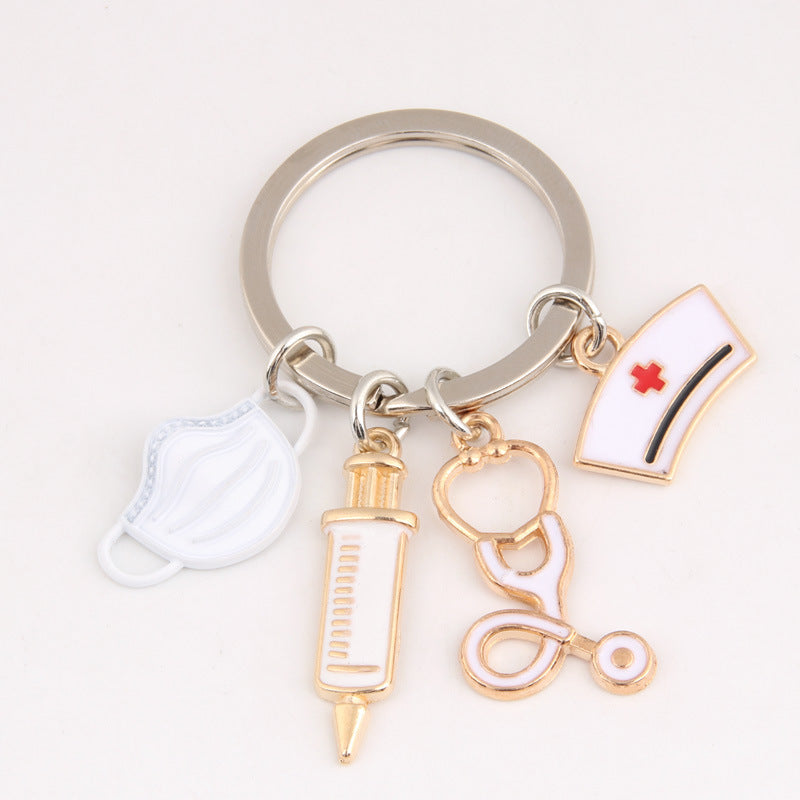 Nurse Medical Keychain - Mask,Syringe & Stethoscope Charms