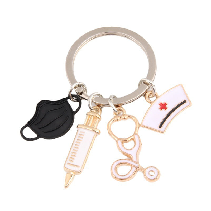 Nurse Medical Keychain - Mask,Syringe & Stethoscope Charms
